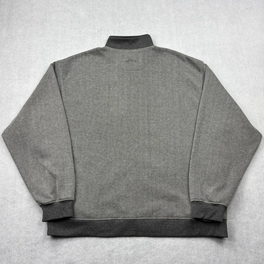 Orvis Mens Heavyweight Full Zip Jacket Sweatshirt Leather Elbow Patches Gray XXL